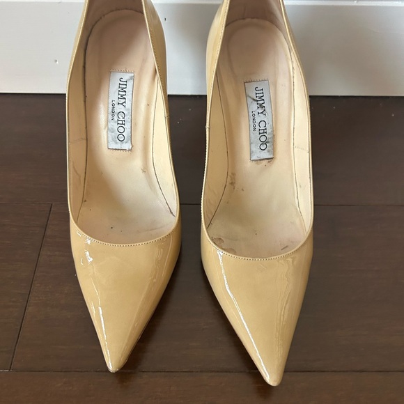 Jimmy Choo Nude Patent Leather Heels - Picture 2 of 5